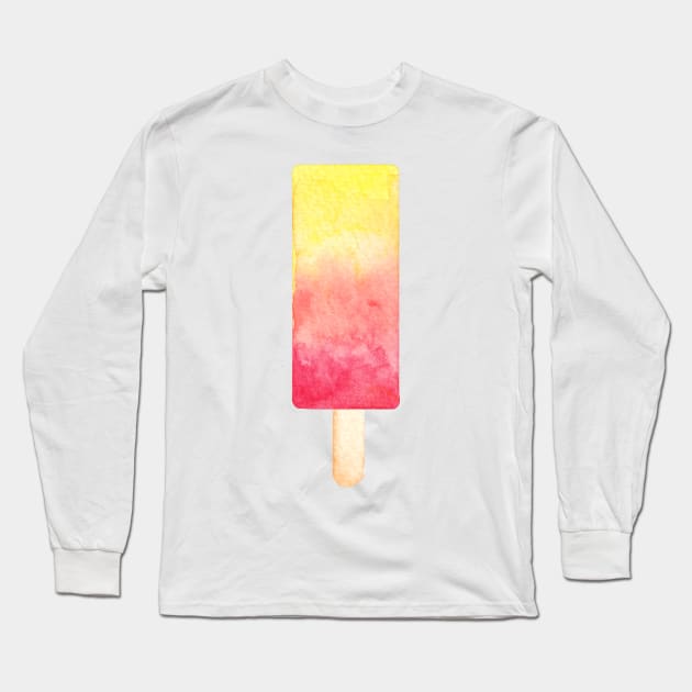 Popsicle Watercolor Long Sleeve T-Shirt by shoko